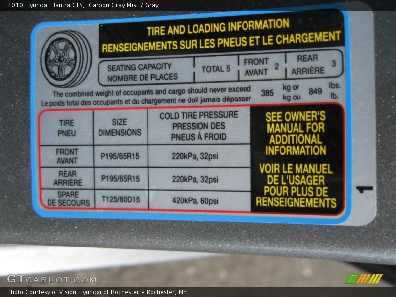 Carbon Gray Mist / Gray 2010 Hyundai Elantra GLS