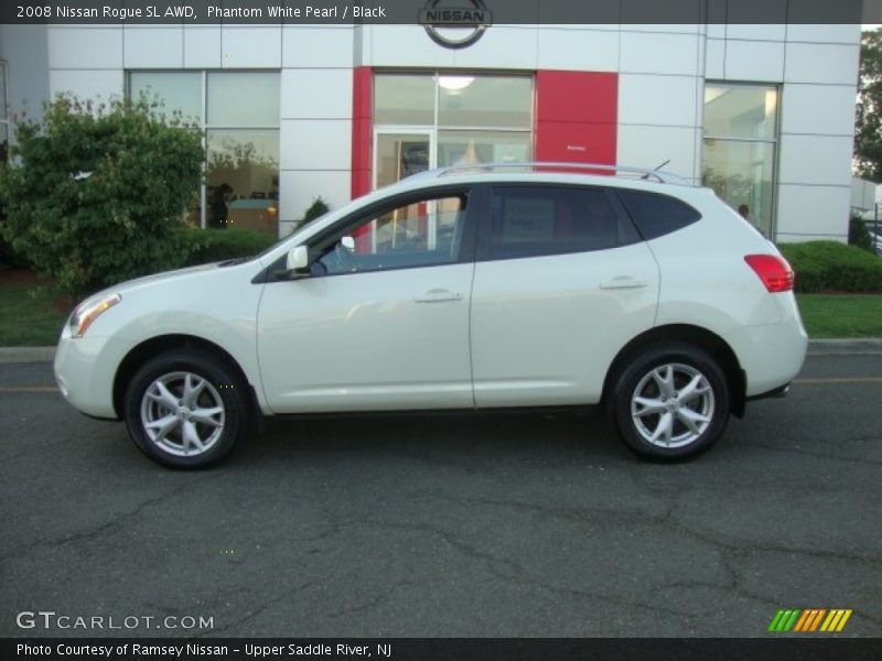 Phantom White Pearl / Black 2008 Nissan Rogue SL AWD