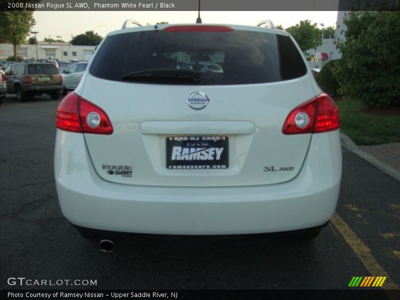 Phantom White Pearl / Black 2008 Nissan Rogue SL AWD