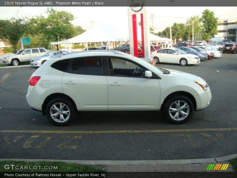 Phantom White Pearl / Black 2008 Nissan Rogue SL AWD