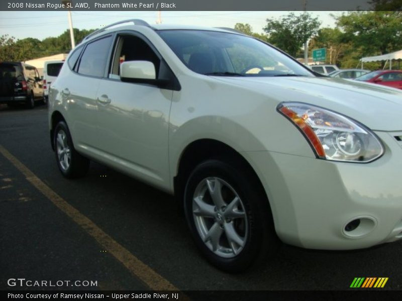 Phantom White Pearl / Black 2008 Nissan Rogue SL AWD
