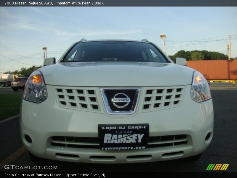 Phantom White Pearl / Black 2008 Nissan Rogue SL AWD