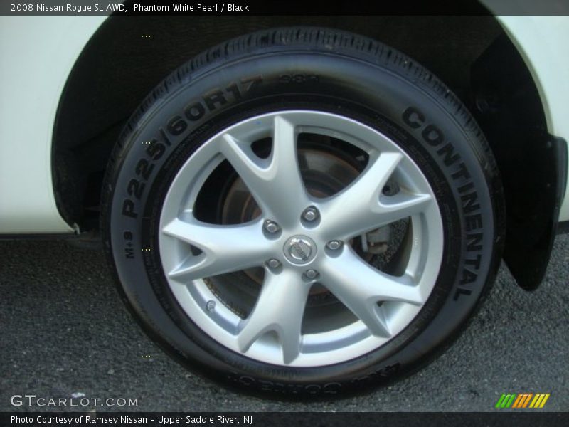 Phantom White Pearl / Black 2008 Nissan Rogue SL AWD