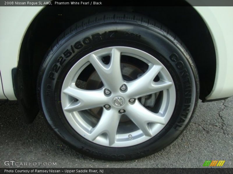 Phantom White Pearl / Black 2008 Nissan Rogue SL AWD