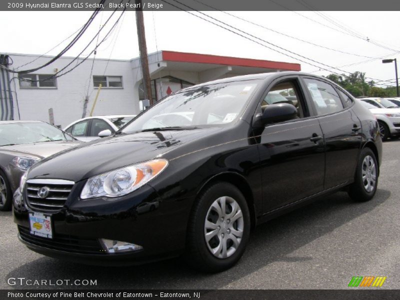 Black Pearl / Beige 2009 Hyundai Elantra GLS Sedan