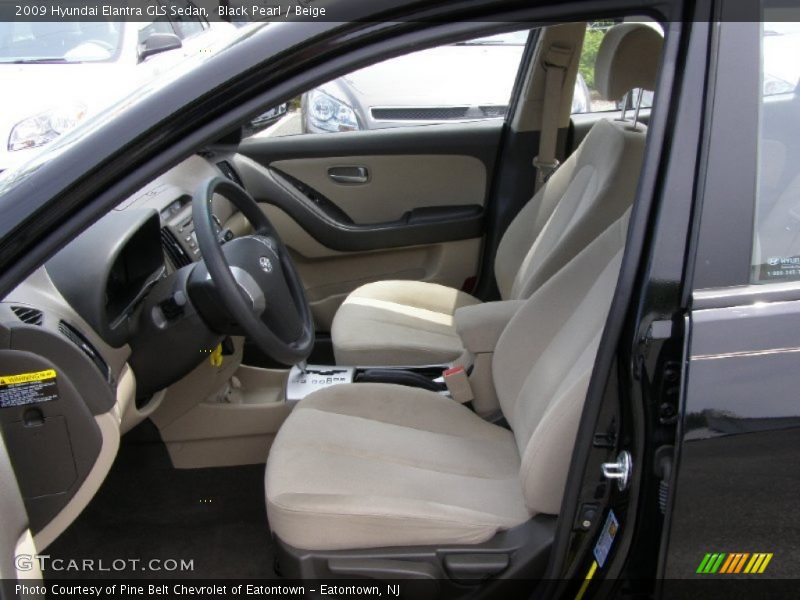 Black Pearl / Beige 2009 Hyundai Elantra GLS Sedan