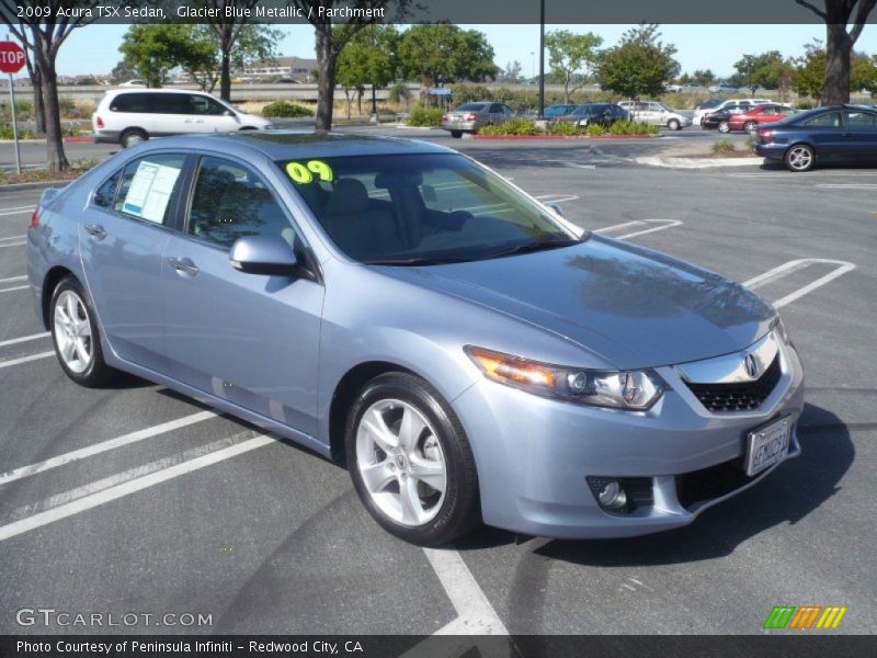 Glacier Blue Metallic / Parchment 2009 Acura TSX Sedan