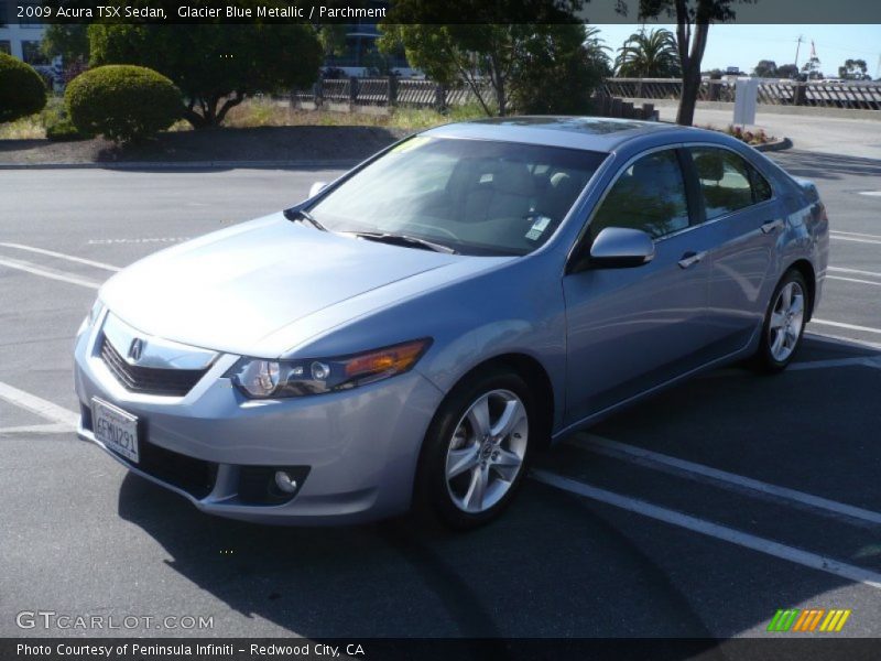 Glacier Blue Metallic / Parchment 2009 Acura TSX Sedan