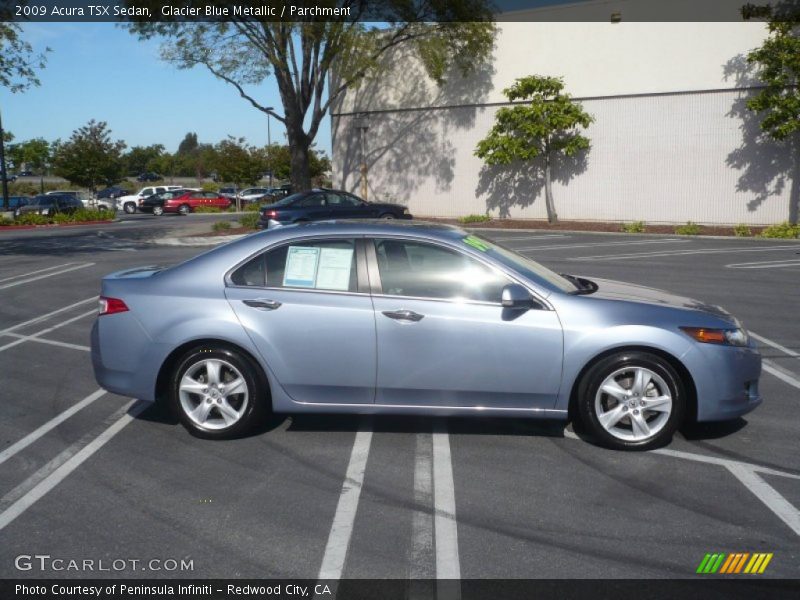 Glacier Blue Metallic / Parchment 2009 Acura TSX Sedan