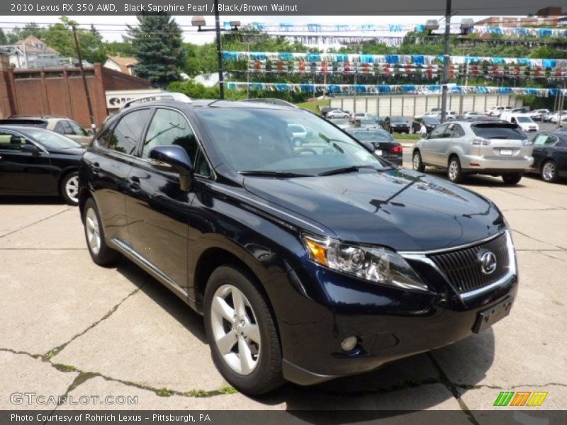 Black Sapphire Pearl / Black/Brown Walnut 2010 Lexus RX 350 AWD