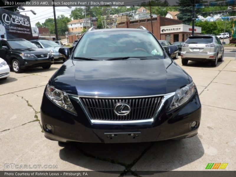 Black Sapphire Pearl / Black/Brown Walnut 2010 Lexus RX 350 AWD