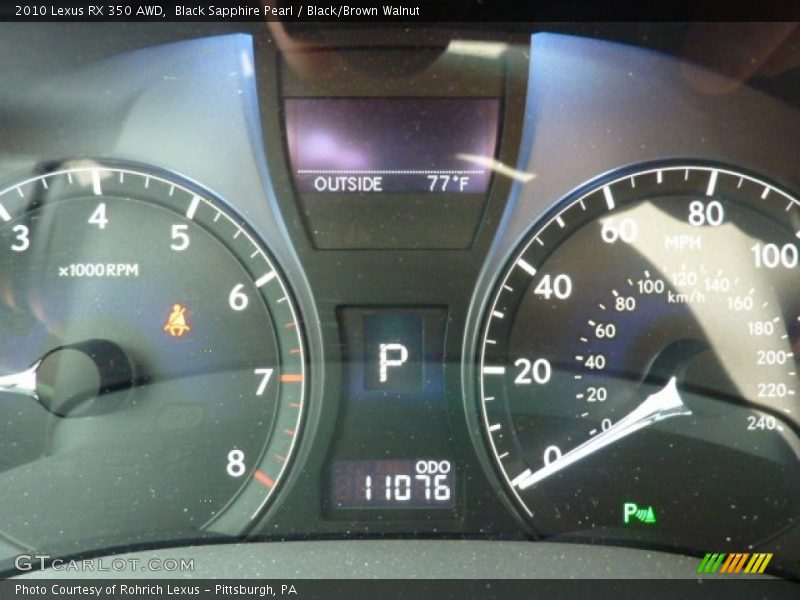 Black Sapphire Pearl / Black/Brown Walnut 2010 Lexus RX 350 AWD