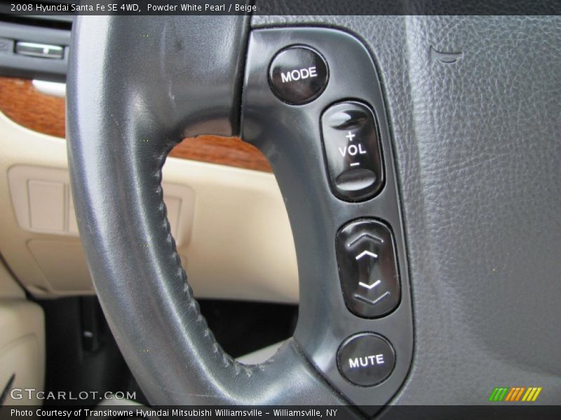 Powder White Pearl / Beige 2008 Hyundai Santa Fe SE 4WD