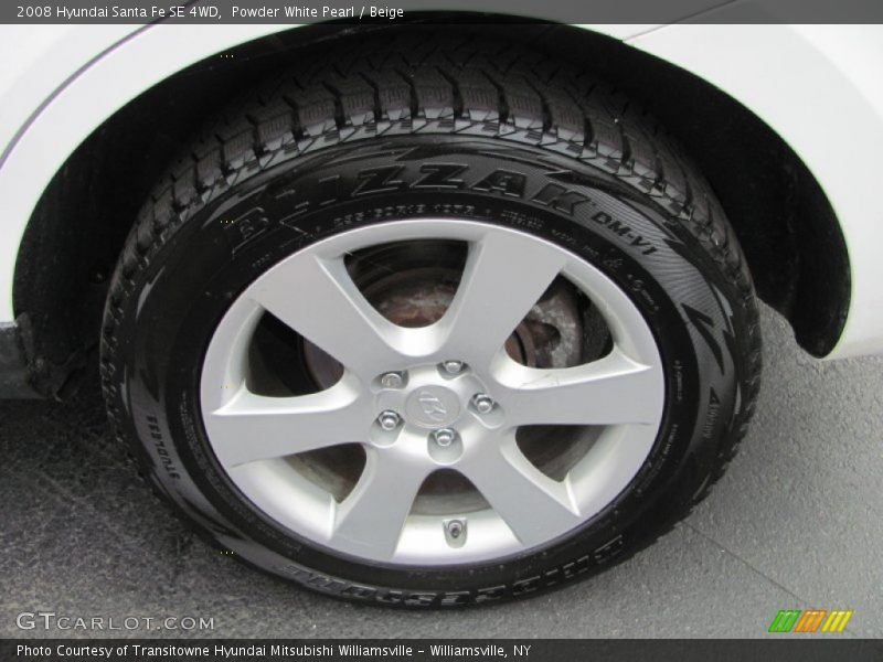 Powder White Pearl / Beige 2008 Hyundai Santa Fe SE 4WD