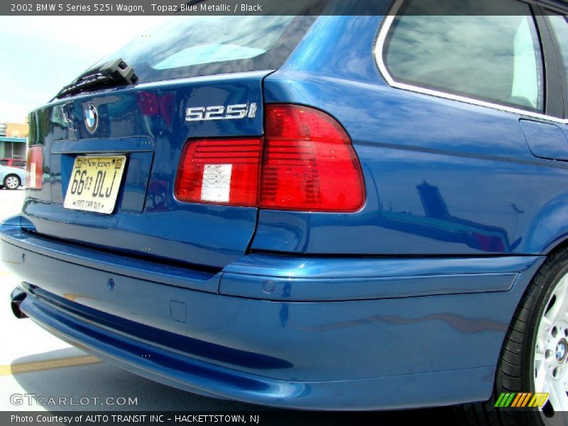 Topaz Blue Metallic / Black 2002 BMW 5 Series 525i Wagon