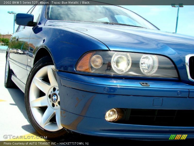 Topaz Blue Metallic / Black 2002 BMW 5 Series 525i Wagon