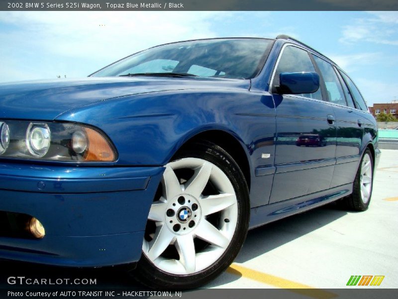 Topaz Blue Metallic / Black 2002 BMW 5 Series 525i Wagon