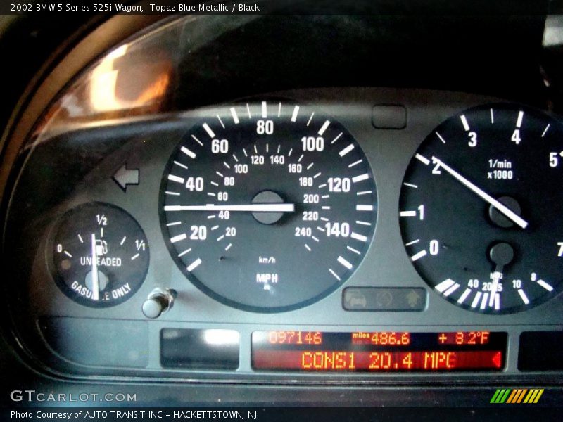 Topaz Blue Metallic / Black 2002 BMW 5 Series 525i Wagon