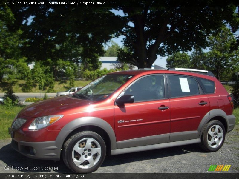 Salsa Dark Red / Graphite Black 2006 Pontiac Vibe AWD