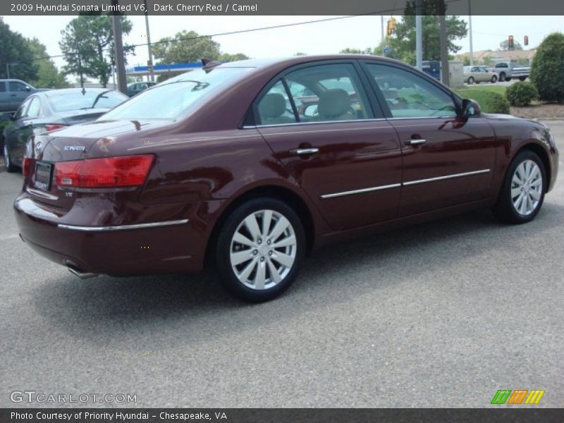 Dark Cherry Red / Camel 2009 Hyundai Sonata Limited V6