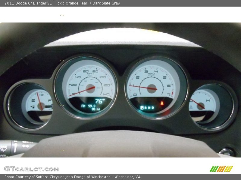 Toxic Orange Pearl / Dark Slate Gray 2011 Dodge Challenger SE