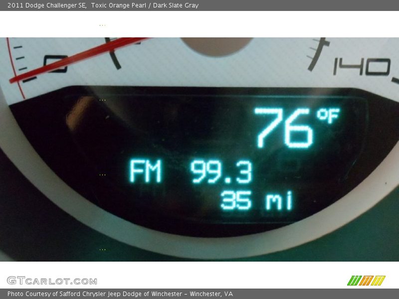 Toxic Orange Pearl / Dark Slate Gray 2011 Dodge Challenger SE