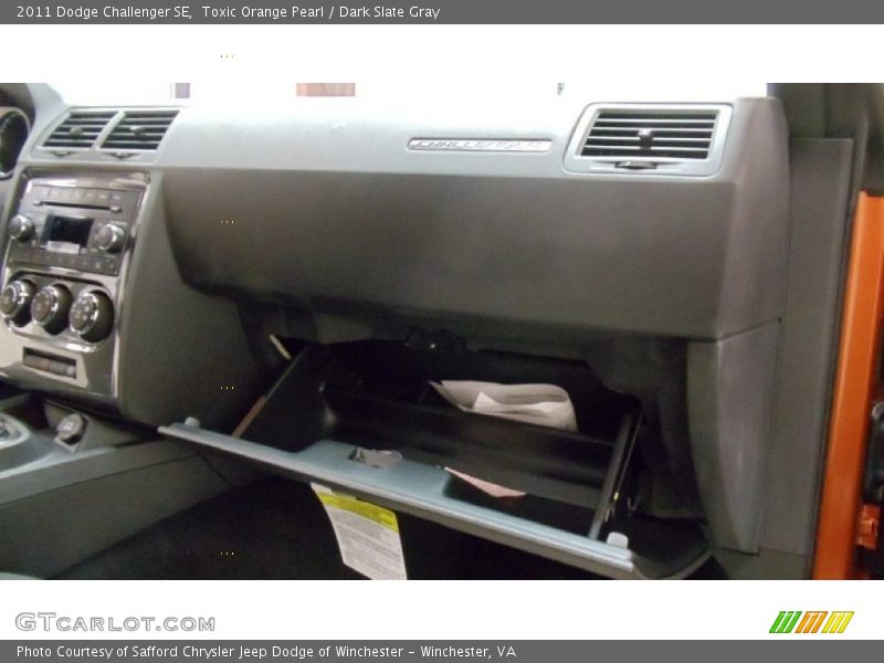 Toxic Orange Pearl / Dark Slate Gray 2011 Dodge Challenger SE