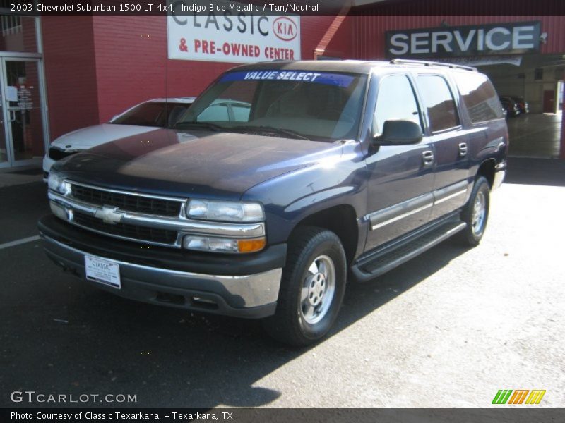 Indigo Blue Metallic / Tan/Neutral 2003 Chevrolet Suburban 1500 LT 4x4