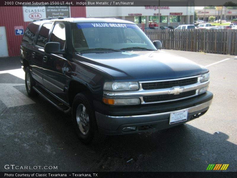 Indigo Blue Metallic / Tan/Neutral 2003 Chevrolet Suburban 1500 LT 4x4
