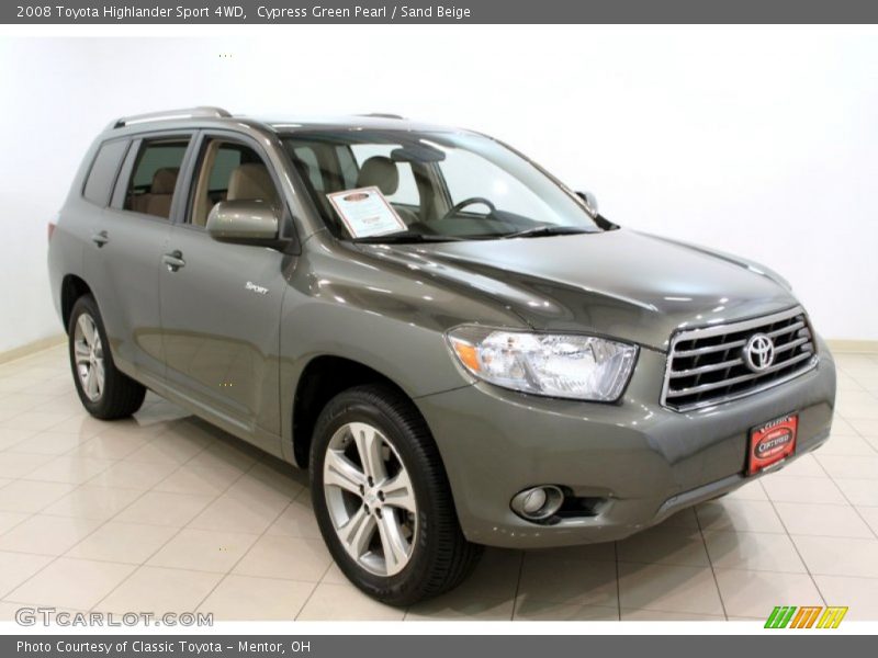 Cypress Green Pearl / Sand Beige 2008 Toyota Highlander Sport 4WD