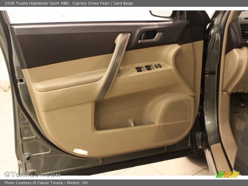 Cypress Green Pearl / Sand Beige 2008 Toyota Highlander Sport 4WD