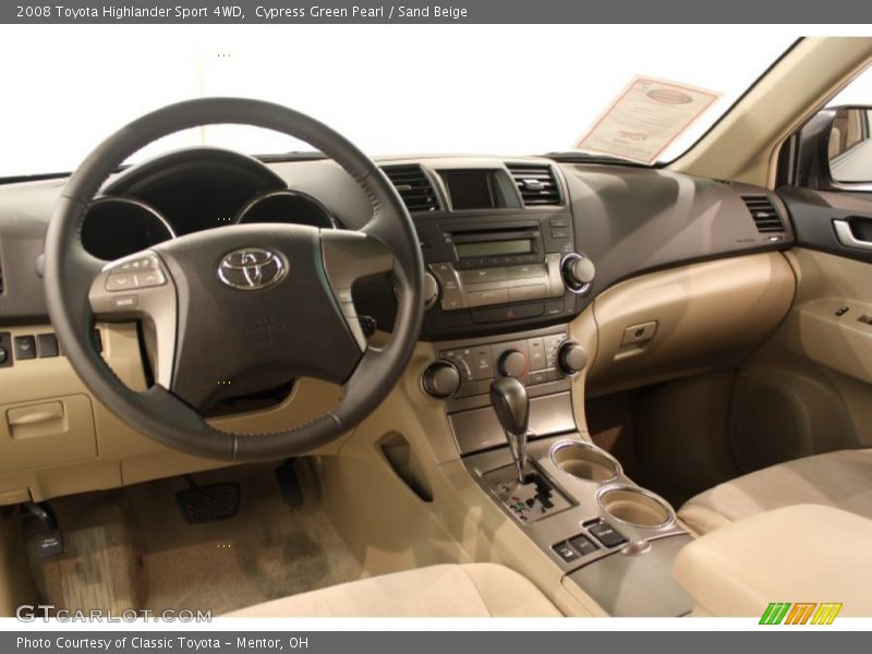 Cypress Green Pearl / Sand Beige 2008 Toyota Highlander Sport 4WD