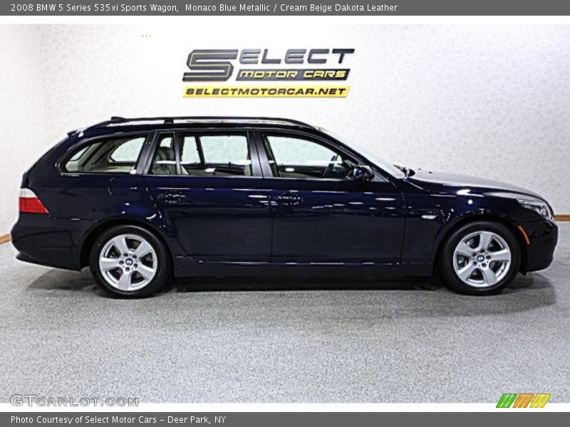 Monaco Blue Metallic / Cream Beige Dakota Leather 2008 BMW 5 Series 535xi Sports Wagon