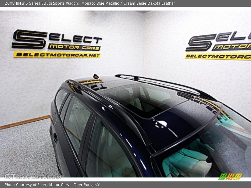 Monaco Blue Metallic / Cream Beige Dakota Leather 2008 BMW 5 Series 535xi Sports Wagon
