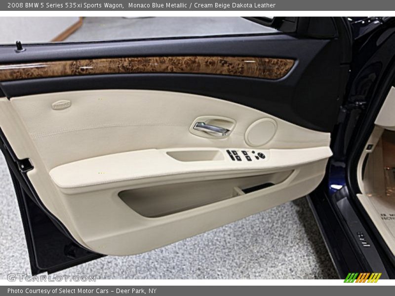 Monaco Blue Metallic / Cream Beige Dakota Leather 2008 BMW 5 Series 535xi Sports Wagon