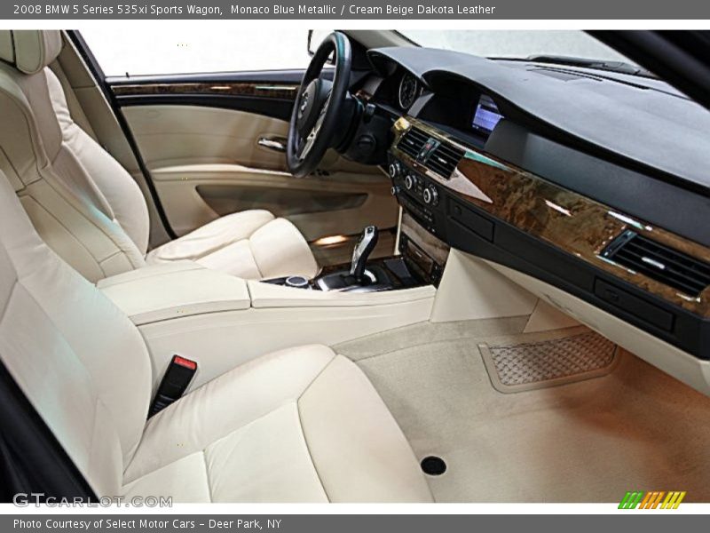 Monaco Blue Metallic / Cream Beige Dakota Leather 2008 BMW 5 Series 535xi Sports Wagon