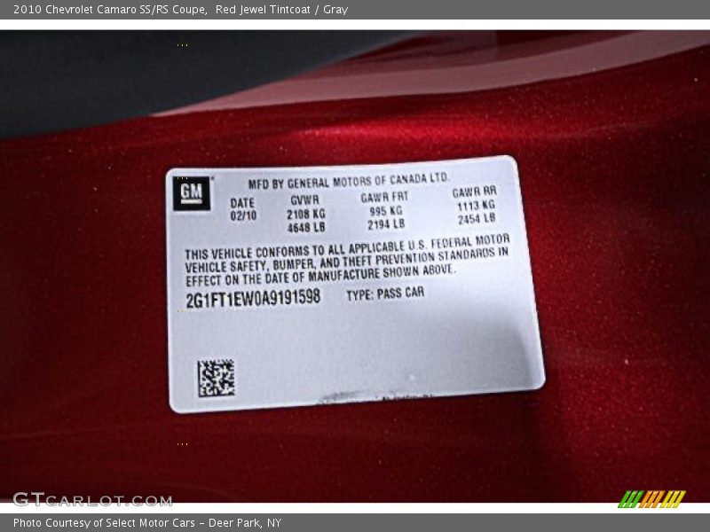 Red Jewel Tintcoat / Gray 2010 Chevrolet Camaro SS/RS Coupe
