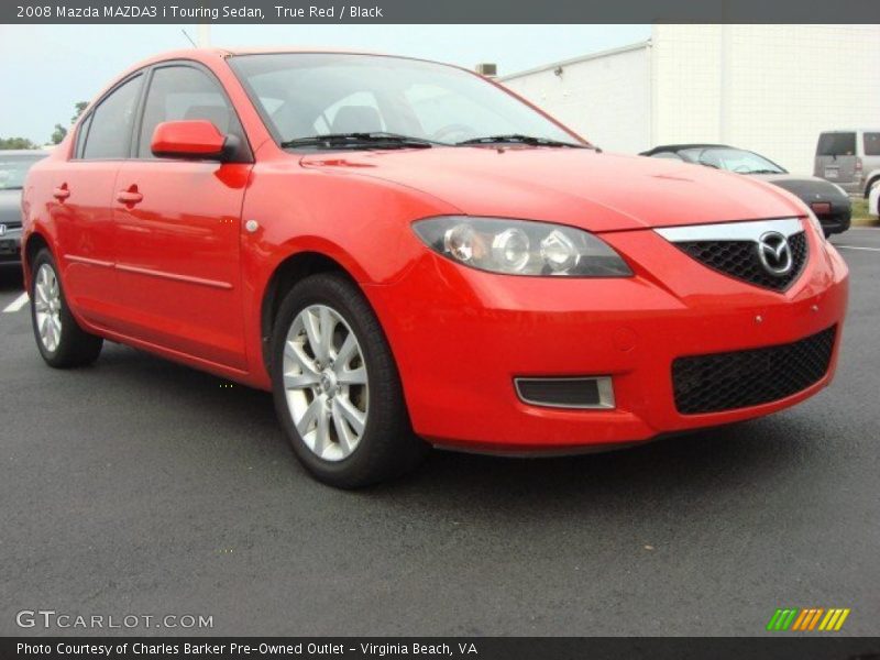 True Red / Black 2008 Mazda MAZDA3 i Touring Sedan
