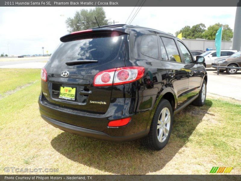 Phantom Black Metallic / Cocoa Black 2011 Hyundai Santa Fe SE