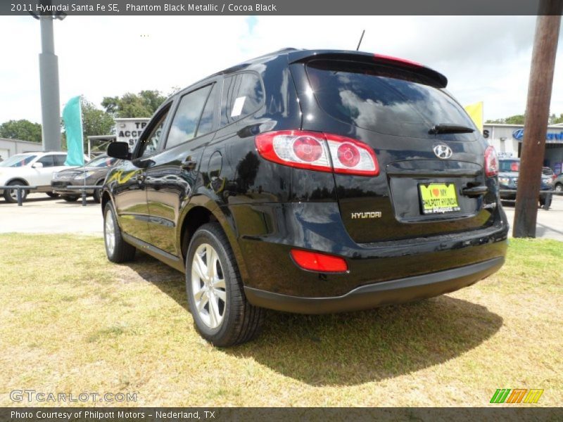 Phantom Black Metallic / Cocoa Black 2011 Hyundai Santa Fe SE