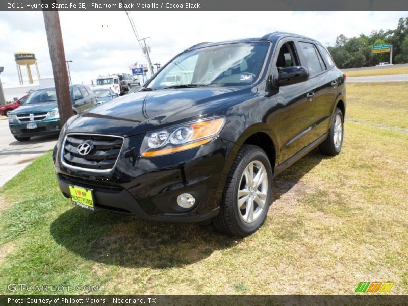 Phantom Black Metallic / Cocoa Black 2011 Hyundai Santa Fe SE