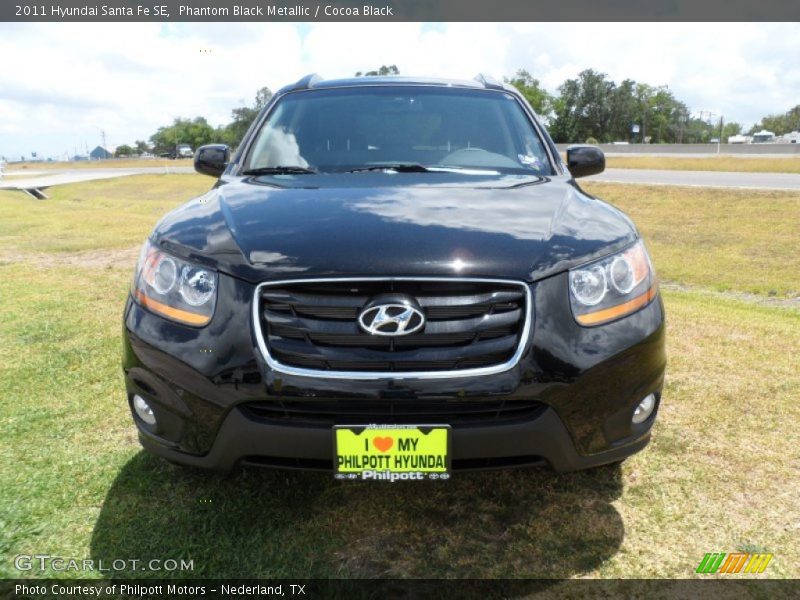 Phantom Black Metallic / Cocoa Black 2011 Hyundai Santa Fe SE