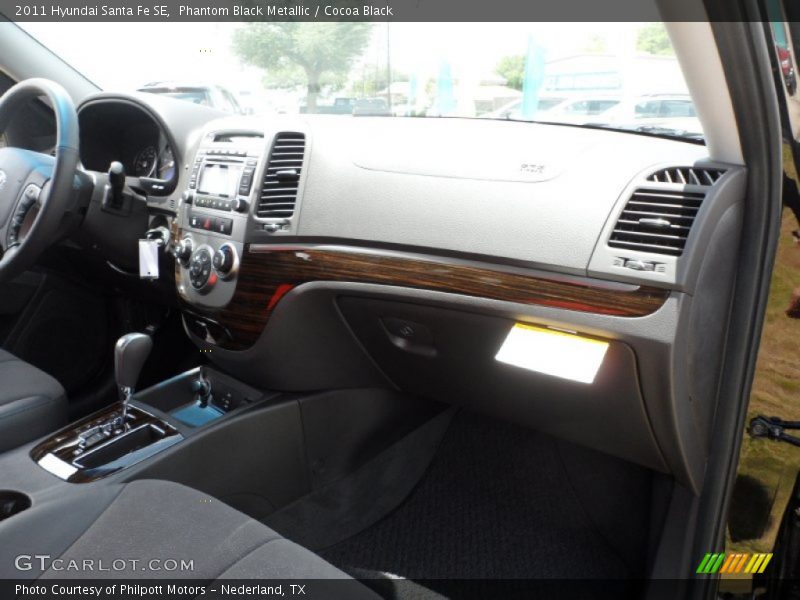 Phantom Black Metallic / Cocoa Black 2011 Hyundai Santa Fe SE