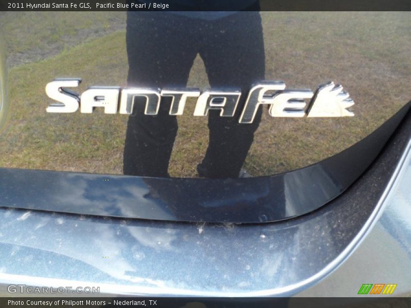 Pacific Blue Pearl / Beige 2011 Hyundai Santa Fe GLS