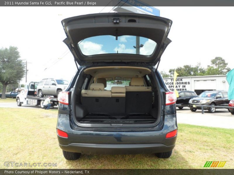 Pacific Blue Pearl / Beige 2011 Hyundai Santa Fe GLS
