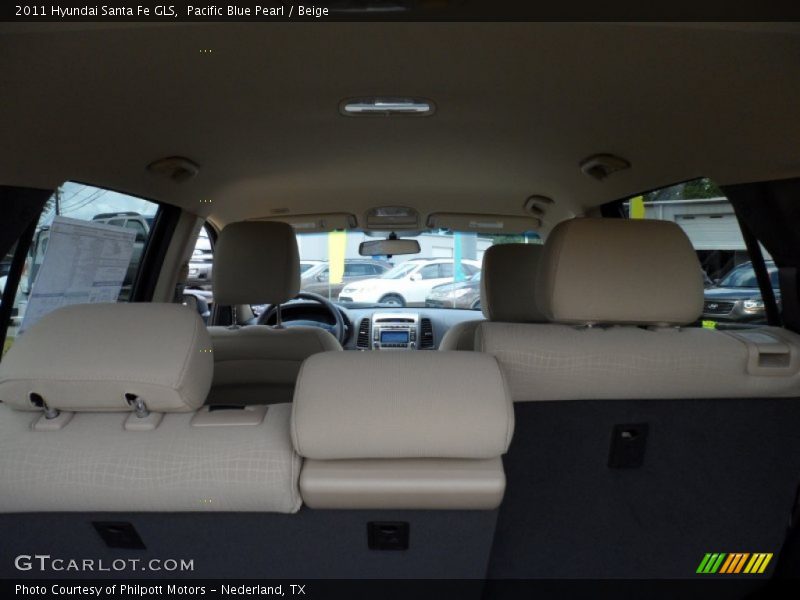 Pacific Blue Pearl / Beige 2011 Hyundai Santa Fe GLS