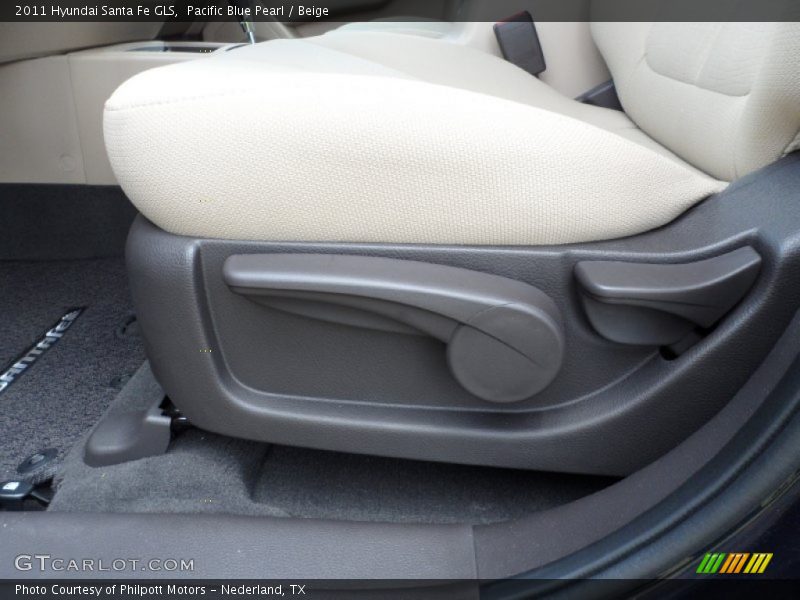 Pacific Blue Pearl / Beige 2011 Hyundai Santa Fe GLS