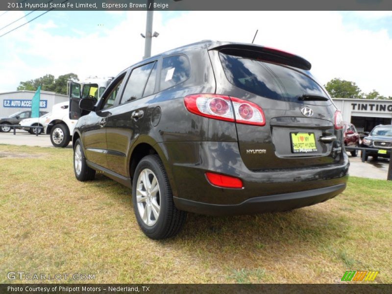 Espresso Brown / Beige 2011 Hyundai Santa Fe Limited