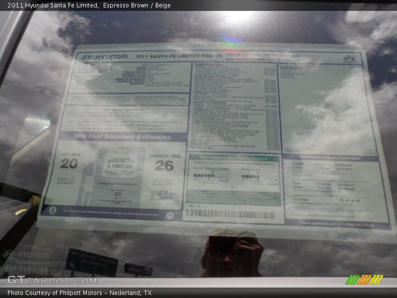  2011 Santa Fe Limited Window Sticker