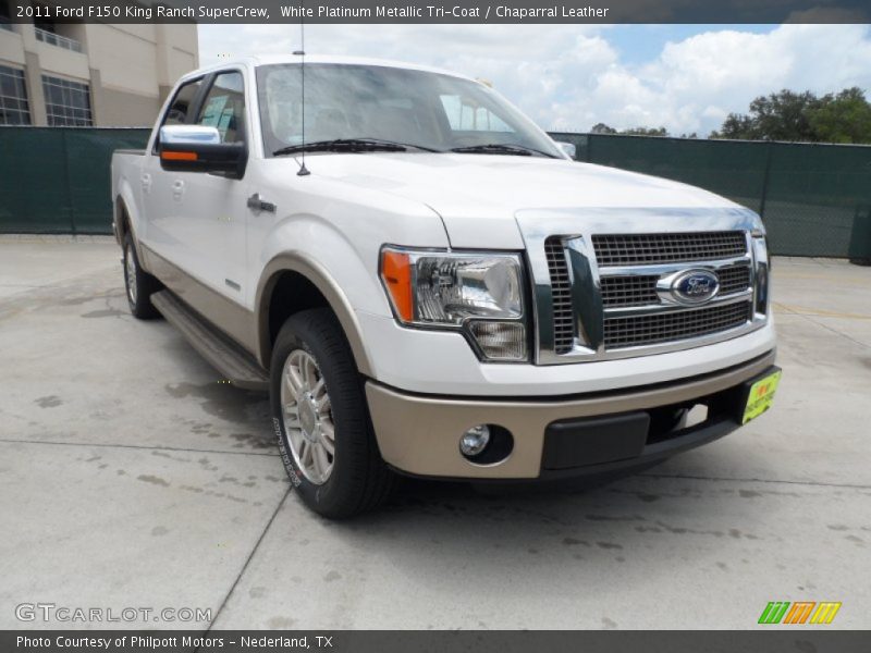 White Platinum Metallic Tri-Coat / Chaparral Leather 2011 Ford F150 King Ranch SuperCrew